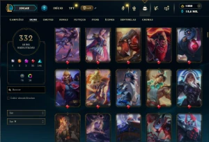 Bronze 3 com TODOS os champs e 332 Skins + 30 Maestrias 7 - League of Legends LOL