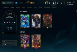 Bronze 3 com TODOS os champs e 332 Skins + 30 Maestrias 7 - League of Legends LOL