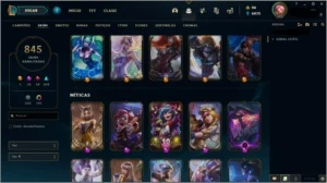 845 SKINS + PLATINA IV + NIVEL 522 + Cc pessoal nunca banida - League of Legends LOL