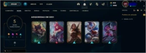 Conta league of legends barata com skins LOL