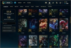 Conta prata 2 com 61 champs e 22 skins - League of Legends LOL
