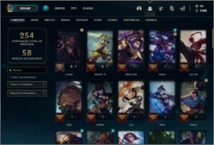 Conta prata 2 com 61 champs e 22 skins - League of Legends LOL