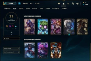 Conta prata 2 com 61 champs e 22 skins - League of Legends LOL