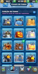 Clash Royale rei 13 full varias skins e emotes