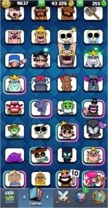 Clash Royale rei 13 full varias skins e emotes