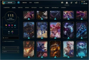 Conta Diamante 1, todos campeões, 115 skins, 24148 EA, S5. - League of Legends LOL