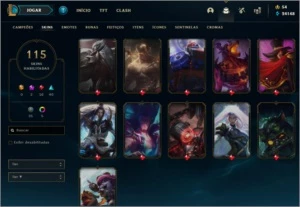 Conta Diamante 1, todos campeões, 115 skins, 24148 EA, S5. - League of Legends LOL