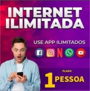 Internet 4G ILIMITADA VIVO e TIM - Jogar, Assistir.. 30 Dias - Redes Sociais