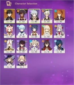 AR 43 - Zhongli / Childe / Razor / Chongyun /  Bennett - Genshin Impact