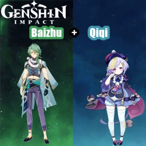 Conta Genshin Impact AR 7 com Baizhu e Qiqi ⭐