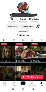 Conta tik Tok 86 mil seguidores+ 5,7 milhões de curtidas - Redes Sociais