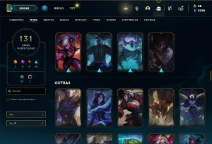 Unranked com 135 Champs e 131 Skins + 250k de Lee - League of Legends LOL