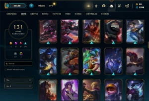 Unranked com 135 Champs e 131 Skins + 250k de Lee - League of Legends LOL