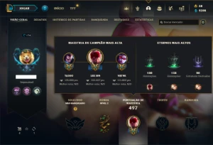 Unranked com 135 Champs e 131 Skins + 250k de Lee - League of Legends LOL