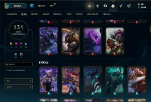 Unranked com 135 Champs e 131 Skins + 250k de Lee - League of Legends LOL
