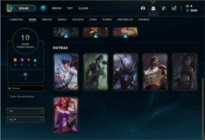 Conta prata 4 com 33 Champs e 10 Skins + 1 Fragmento - League of Legends LOL