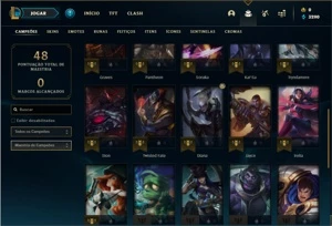 Conta prata 4 com 33 Champs e 10 Skins + 1 Fragmento - League of Legends LOL