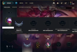 Conta prata 4 com 33 Champs e 10 Skins + 1 Fragmento - League of Legends LOL