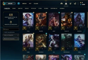 Conta prata 4 com 33 Champs e 10 Skins + 1 Fragmento - League of Legends LOL
