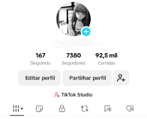 Conta tiktok engajada 7,3k de seguidores - Redes Sociais