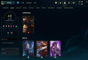[Entrega Automática] Conta Lol Prata, 48 Skins, 1 Lendária - League of Legends