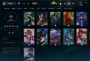 Platina 4 com 85 Champs e 46 Skins ( ADC / MID ) - League of Legends LOL