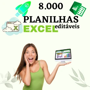 8.000 Planilhas Excel Editáveis + Bõnus