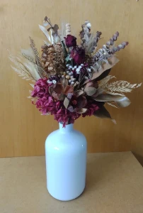 Buque com flores desidratadas (55cm) - Artesanato e Personalizados
