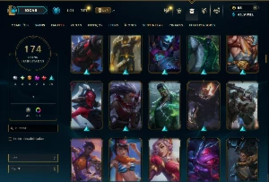 Bronze 4 com TODOS os champs e 174 Skins ( SUP / ADC / JG ) - League of Legends LOL