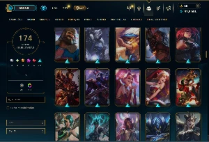 Bronze 4 com TODOS os champs e 174 Skins ( SUP / ADC / JG ) - League of Legends LOL