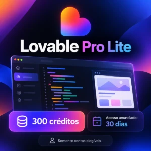 Lovable Pro Lite | 300 créditos | 30 dias | Conta elegível - Inteligência Artificial