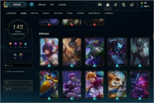 Conta de League of Legends 142 skins, GOLD, UNICO DONO! LOL