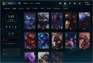 Conta de League of Legends 142 skins, GOLD, UNICO DONO! LOL