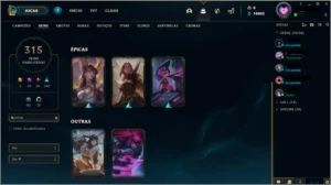 Conta Main Com 10 Míticas 8 Gemas 315 Skins - League of Legends LOL