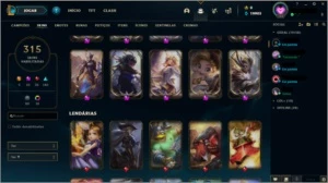 Conta Main Com 10 Míticas 8 Gemas 315 Skins - League of Legends LOL