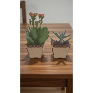 Kit Mini Vaso para Suculentas em MDF, cachepot. 6x6,4cm... - Artesanato e Personalizados