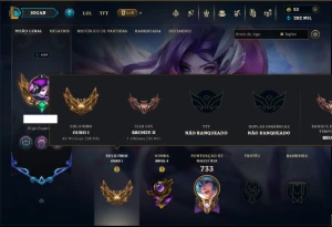 Ouro 1 com TODOS os Champs e 373 Skins ( MONO SUP )