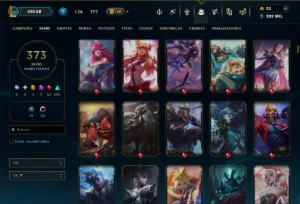 Ouro 1 com TODOS os Champs e 373 Skins ( MONO SUP ) - League of Legends LOL