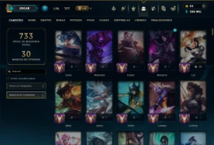 Ouro 1 com TODOS os Champs e 373 Skins ( MONO SUP ) - League of Legends LOL