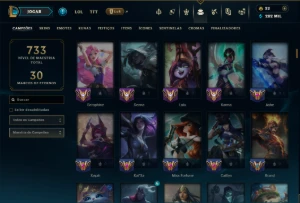 Ouro 1 com TODOS os Champs e 373 Skins ( MONO SUP ) - League of Legends LOL