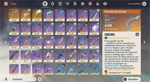 CONTA AR56 (9 PERSONAGENS 5* E 3 ARMAS 5*) - Genshin Impact