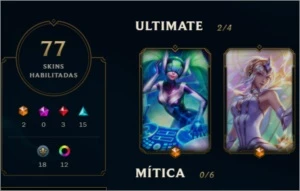 Conta Platina Main Suporte 77 skin + 2 Skin Ultimate - League of Legends LOL