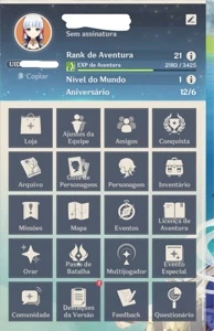 Conta AR21 com Ayaka, Mona e Keqing