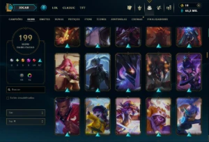 Platina 2 com TODOS os Champs e 199 Skins ( JG / MID / ADC ) - League of Legends LOL