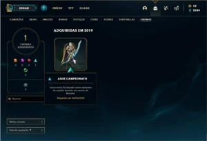 Conta Unranked com 10 Skins e 34 Champs - League of Legends LOL