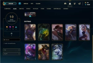 Conta Unranked com 10 Skins e 34 Champs - League of Legends LOL