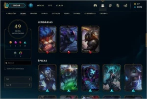 Conta D1 sem md10 feita, 135 champs 49 skins - League of Legends LOL
