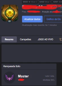 Conta Mestre 430 Pdl - League of Legends LOL