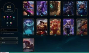 Prata 2 / 64 skins (1Ult 2Mit 3lend 16epicas 19legado) - League of Legends LOL