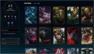 Prata 2 / 64 skins (1Ult 2Mit 3lend 16epicas 19legado) - League of Legends LOL